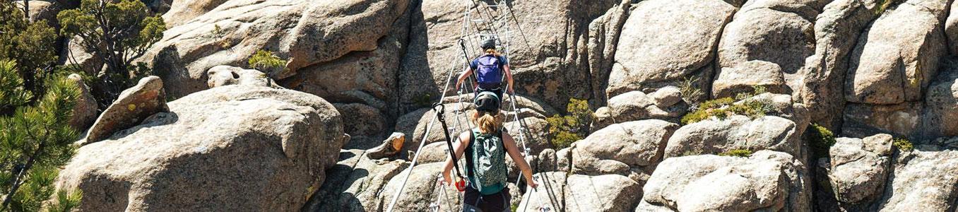 hikers on via ferrata